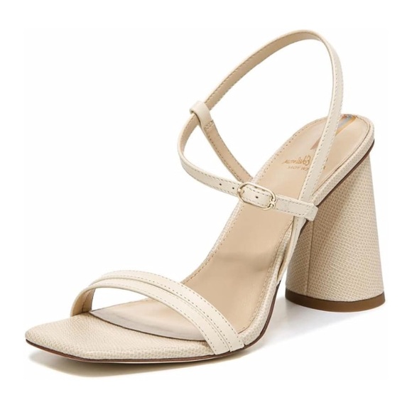 Sam Edelman Shoes - Sam Edelman Kit‎ Ivory Square Toe Slingback Strap Cylindrical Block Heel Sandals